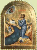 Icon of holy righteous Simeon, painted by the sisters 

